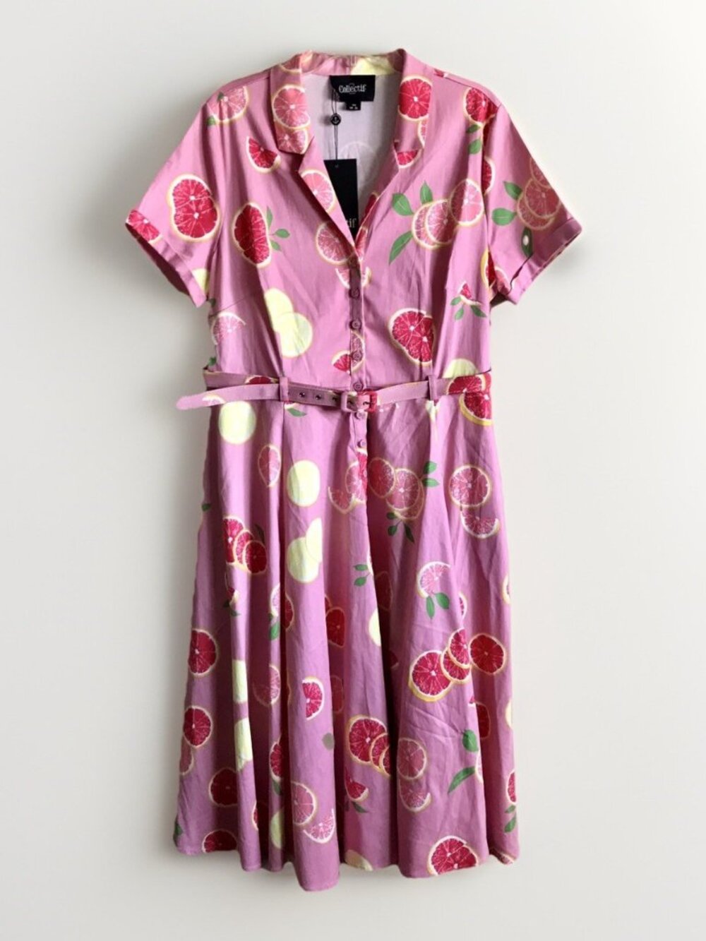 Collectif Caterina Grapefruit Swing Dress Size 3XL - Picture 2 of 9